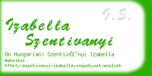 izabella szentivanyi business card